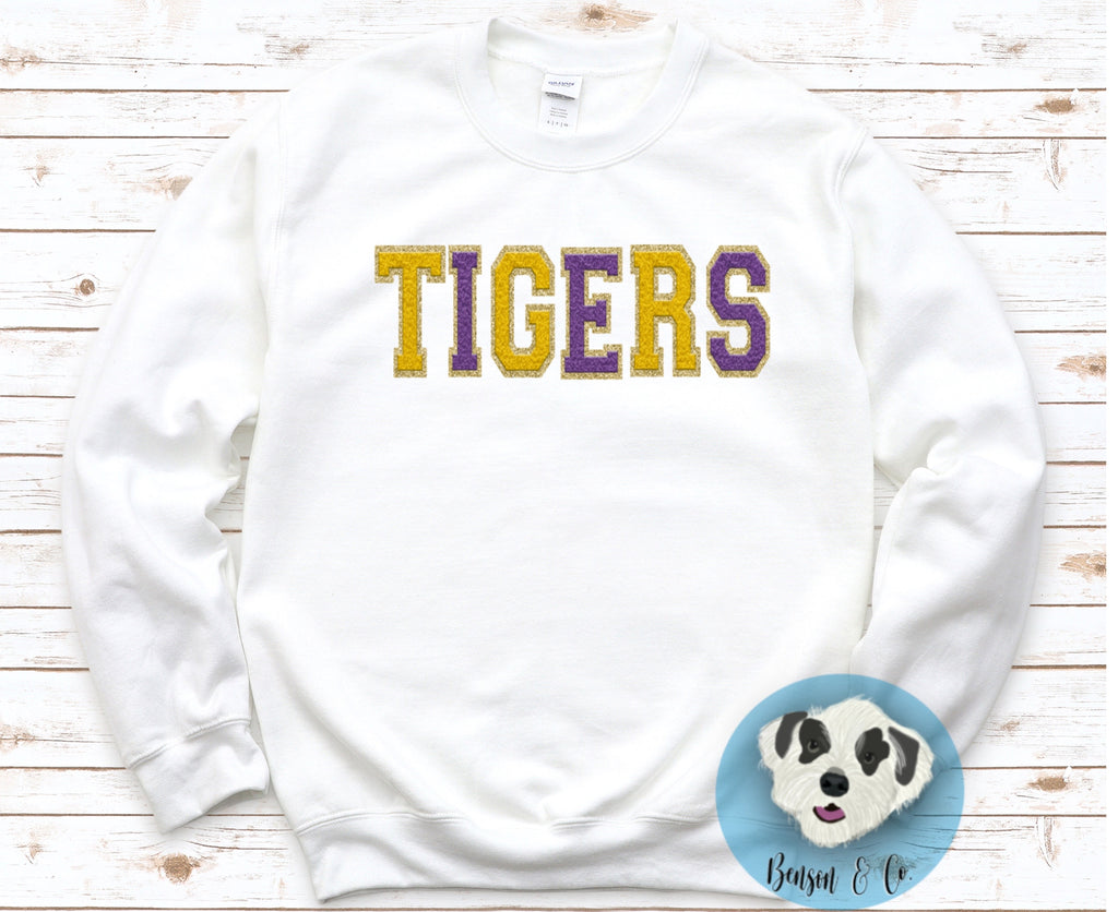Faux Chenille Patch Sweatshirt