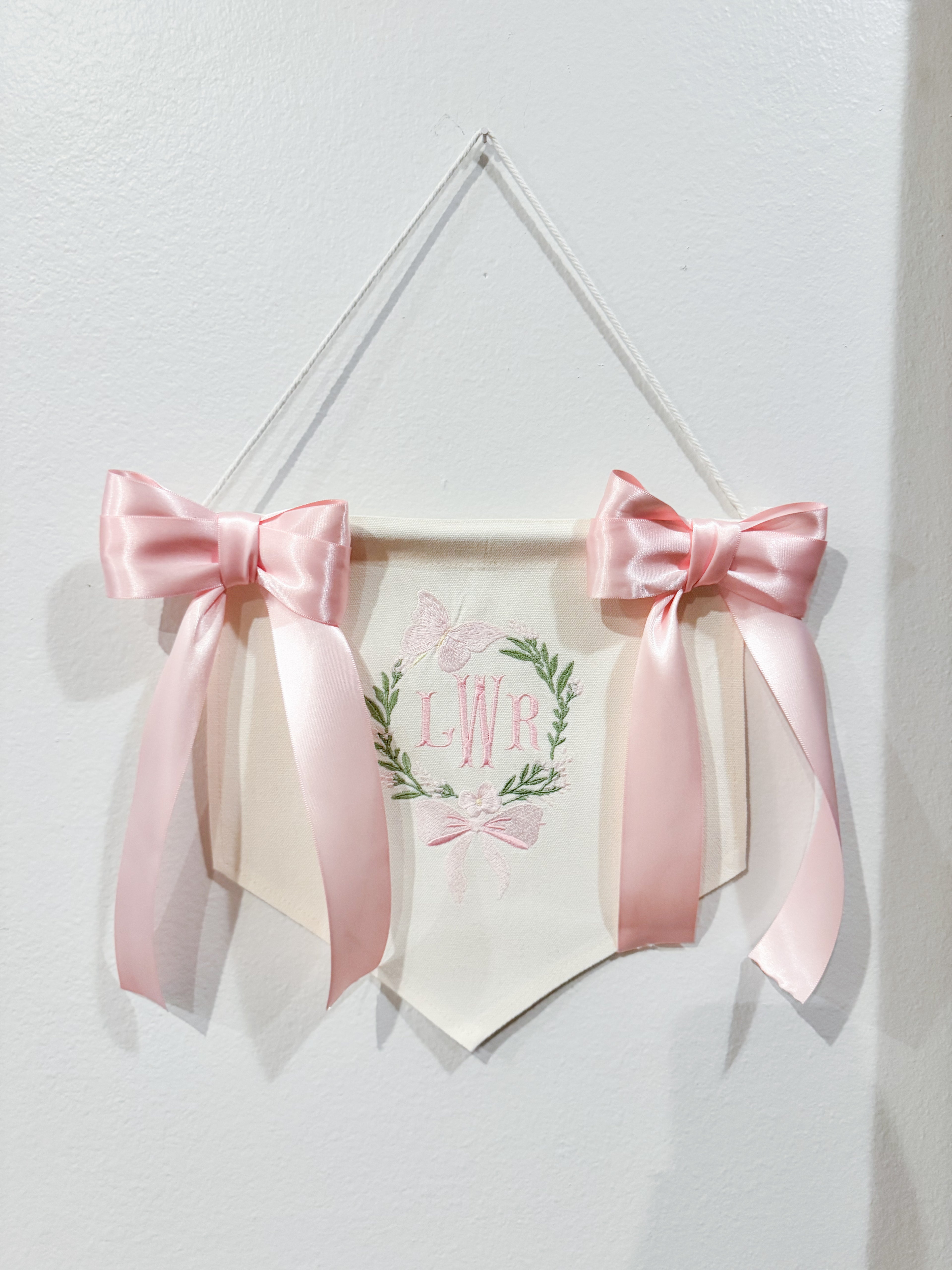 Nursery Banner - Floral and Butterfly